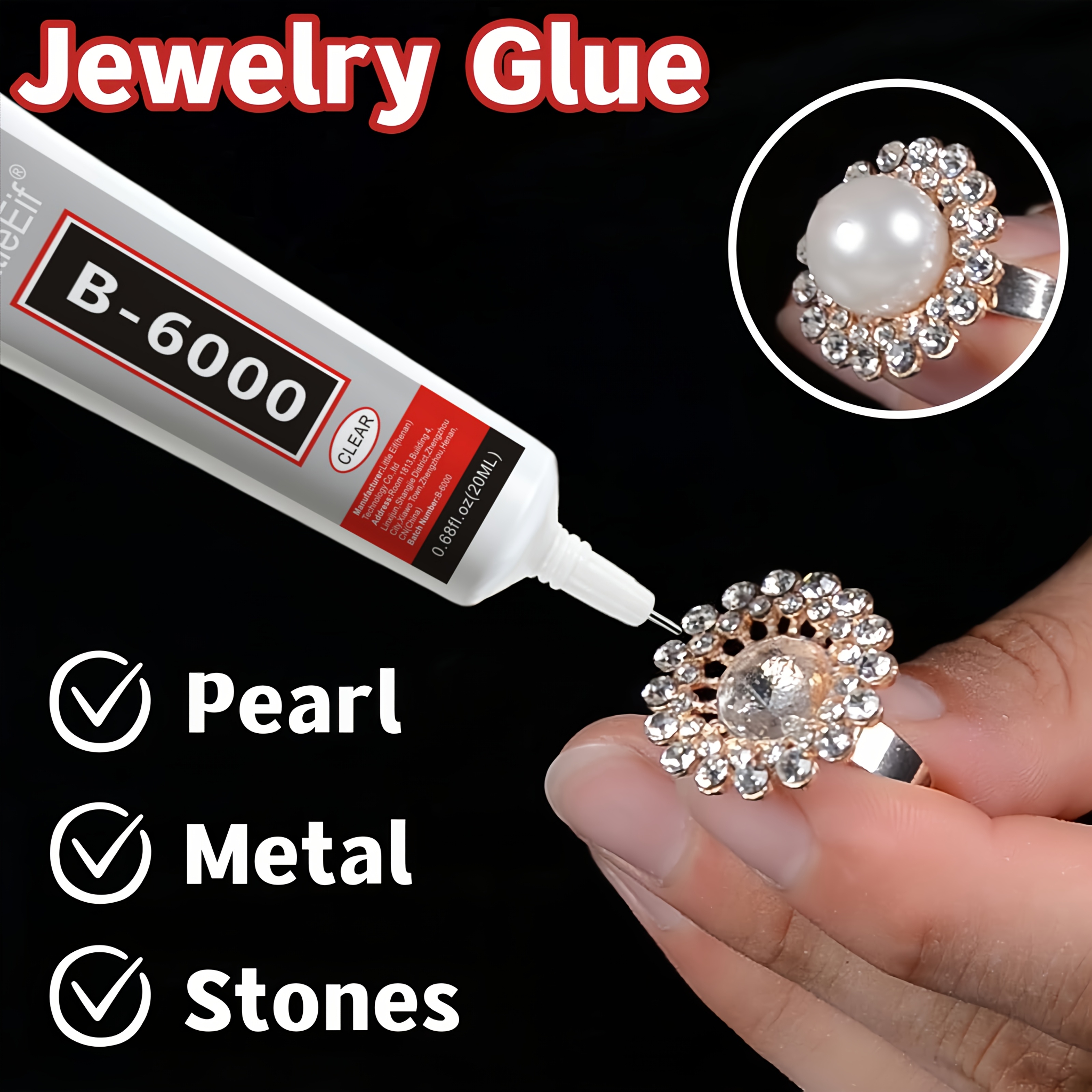 Jewelry Bead Glue for Jewelry Making, Crystal Clear