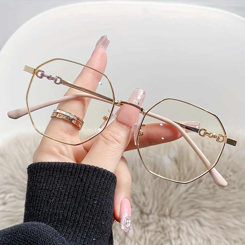 

Oval Metal Frame Clear Lens Glasses Cute Fashion Decorative Glasses Computer Spectacles For Women