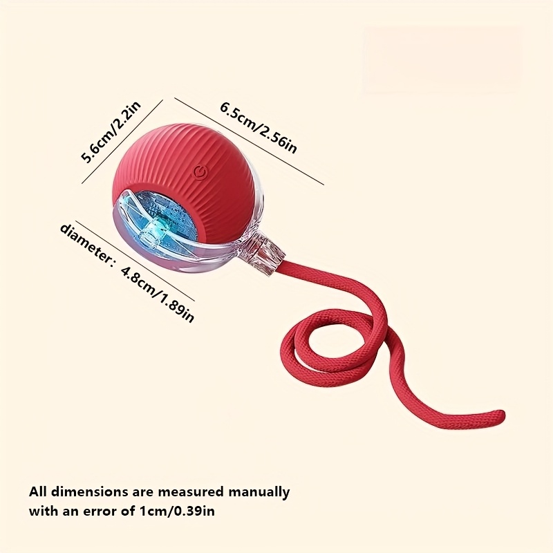 Cat Toy Ball with Tail Rope, Interactive Smart Rolling Ball
