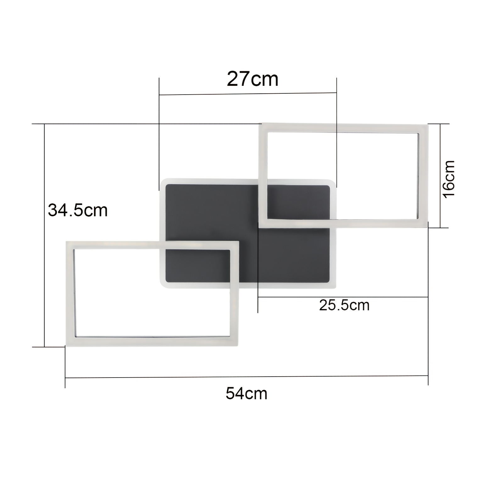 TEMU Plafonnier intelligent à LED, lampe de salon, lampe de chambre à coucher à intensité variable, éclairage intelligent 48W moderne avec