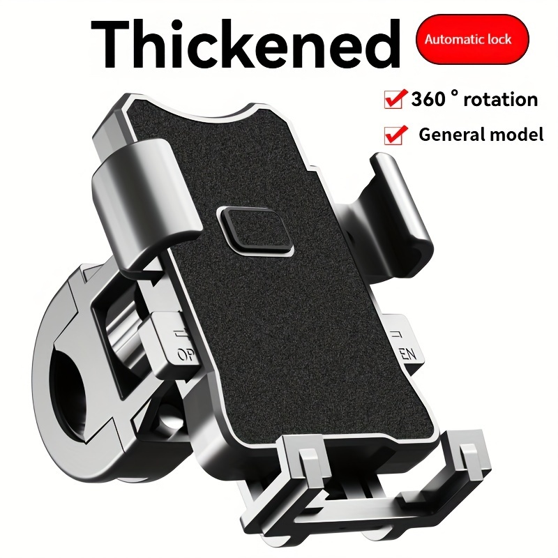 

Motorcycle Phone Mount, Automatic Locking Anti-shake Bike Phone Holder, Compatible With 0.7-1.5 Inch , 4.7-7 Inch Phones, Abs Material, For Motorcycle, Scooter, Stroller