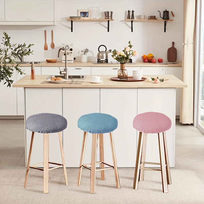 Housse Tabouret Rond Bar 35cm Avec Bande Élastique - Coussin Siège Confortable Pour Cuisine Jardin Bureau