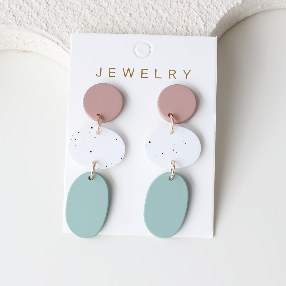 Image of 1-pair Women' Strand Drop Dangle Earrings - Clay Texture Acrylic Layered Chains, Elegant Retro Multi-strand Jumbo Earrings Suitable For Daily Wear,, Holiday Gift
