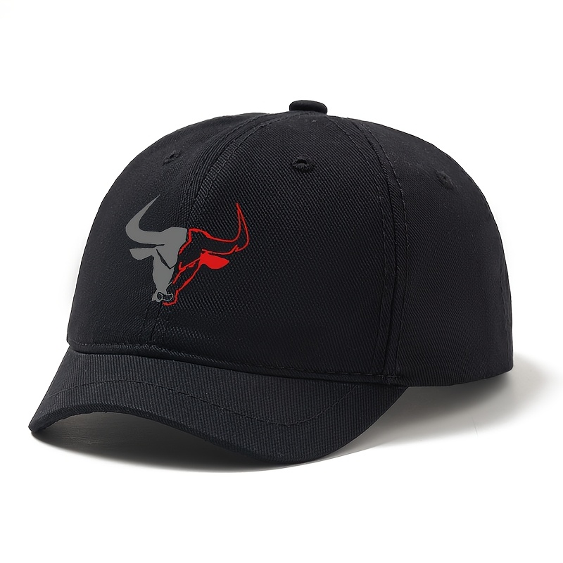 E-shop Unisex Baseball Cap mit Kuhhorn-Muster, personalisierte Kappe mit kurzer Krempe, Outdoor-Baseball Cap mit verstellbarer Größe, Trucker Cap