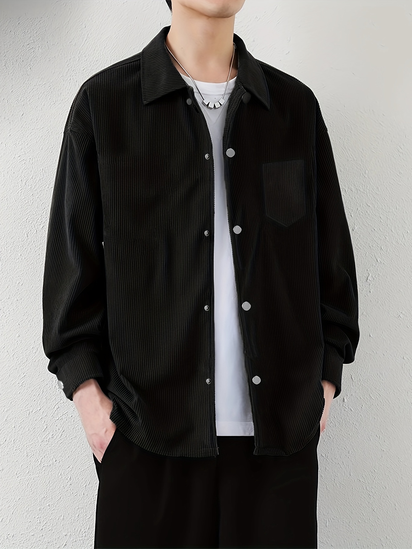 COMME ものたりない des GARCONS シャツジャケット コーデュロイ 黒 L
