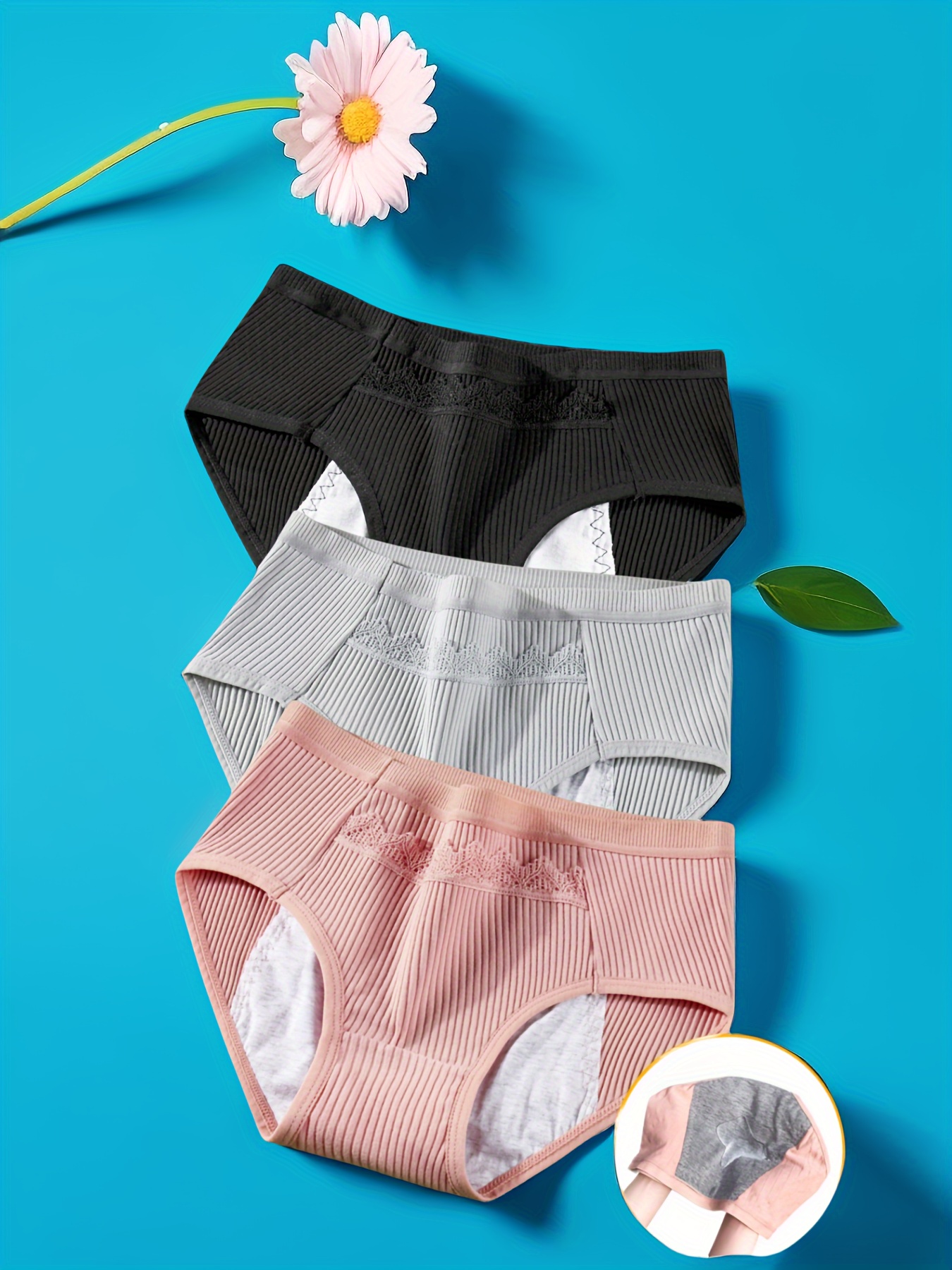 Teen Girls Solid Color Underwear Menstrual Period Panties - Temu Canada