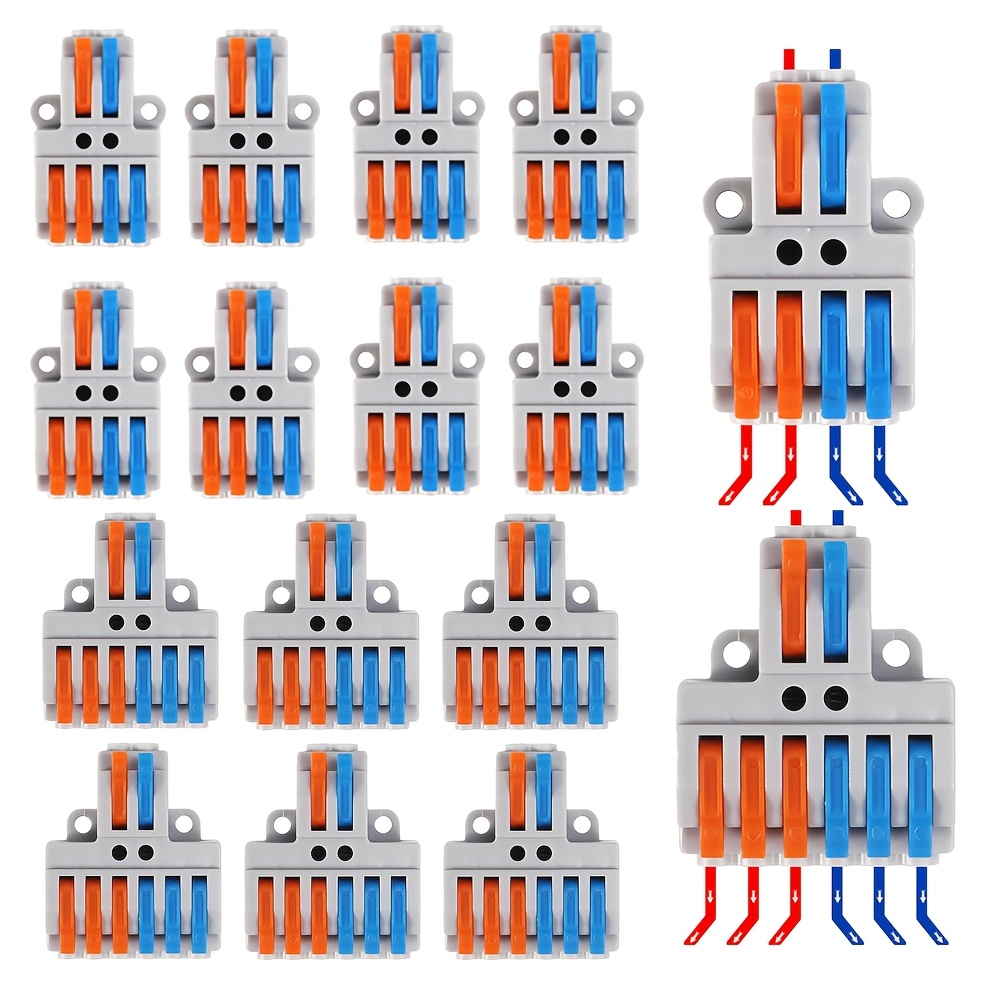 

14pcs Wire Connector Kit - 2x4 & 2x6 Out Quick Connect Terminals, Panel Mount, Copper Contacts