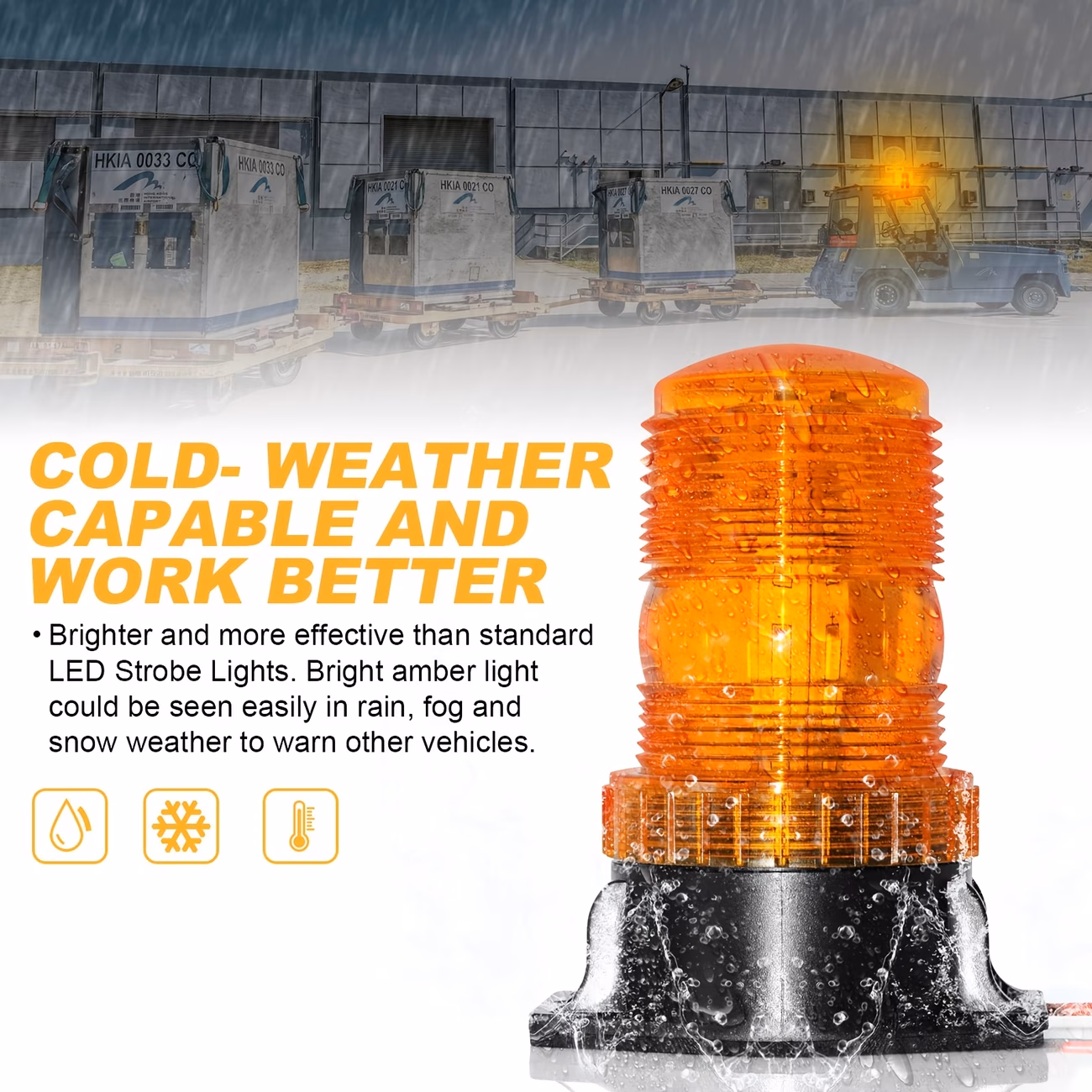 2 парчиња led строб светла, 12v-24v килибарени 30 led предупредувачки безбедносни трепкачки светла за виљушкар, камион, трактор, колички за голф, utv, автомобил, автобус Детали за производот 5