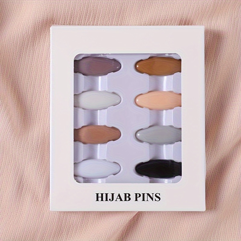 

8pcs Minimalist Style Brooches Pick A Color U Prefer Scarf Clips, Hijab Pins For Fixing Scarves, Headscarf Fixing Pins