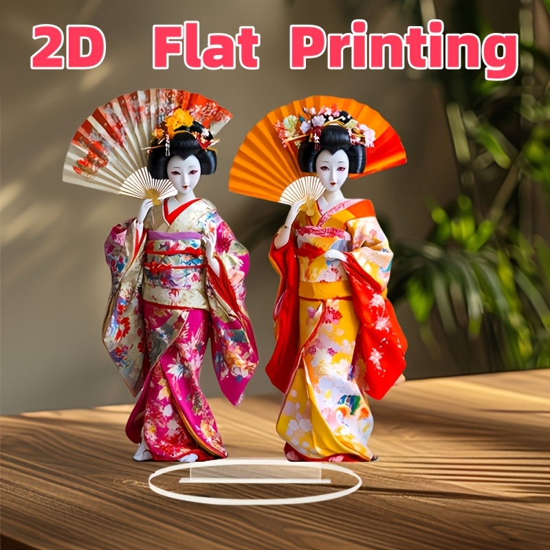 

2pcs Traditional Japanese Geisha Acrylic Statues - Bohemian Style, No Power Needed, Desktop Display In Home, Office, Cafe | Ideal Gift For Christmas, New Year, Valentine's Day