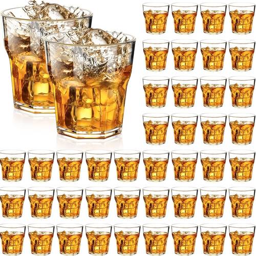 50pcs acrylic drinking glasses 3oz small whiskey glass glasses bulk stackable mixed drinkware mug for drinking bars wine vodka
