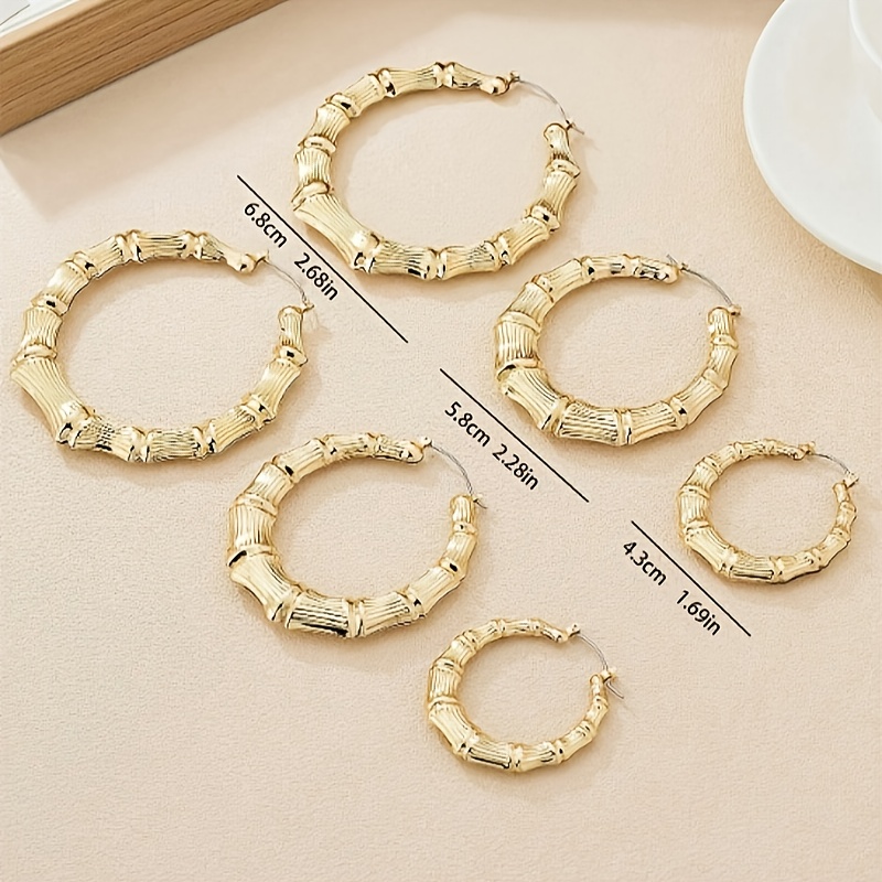 6pcs Bamboo Joint Earring Set for Women