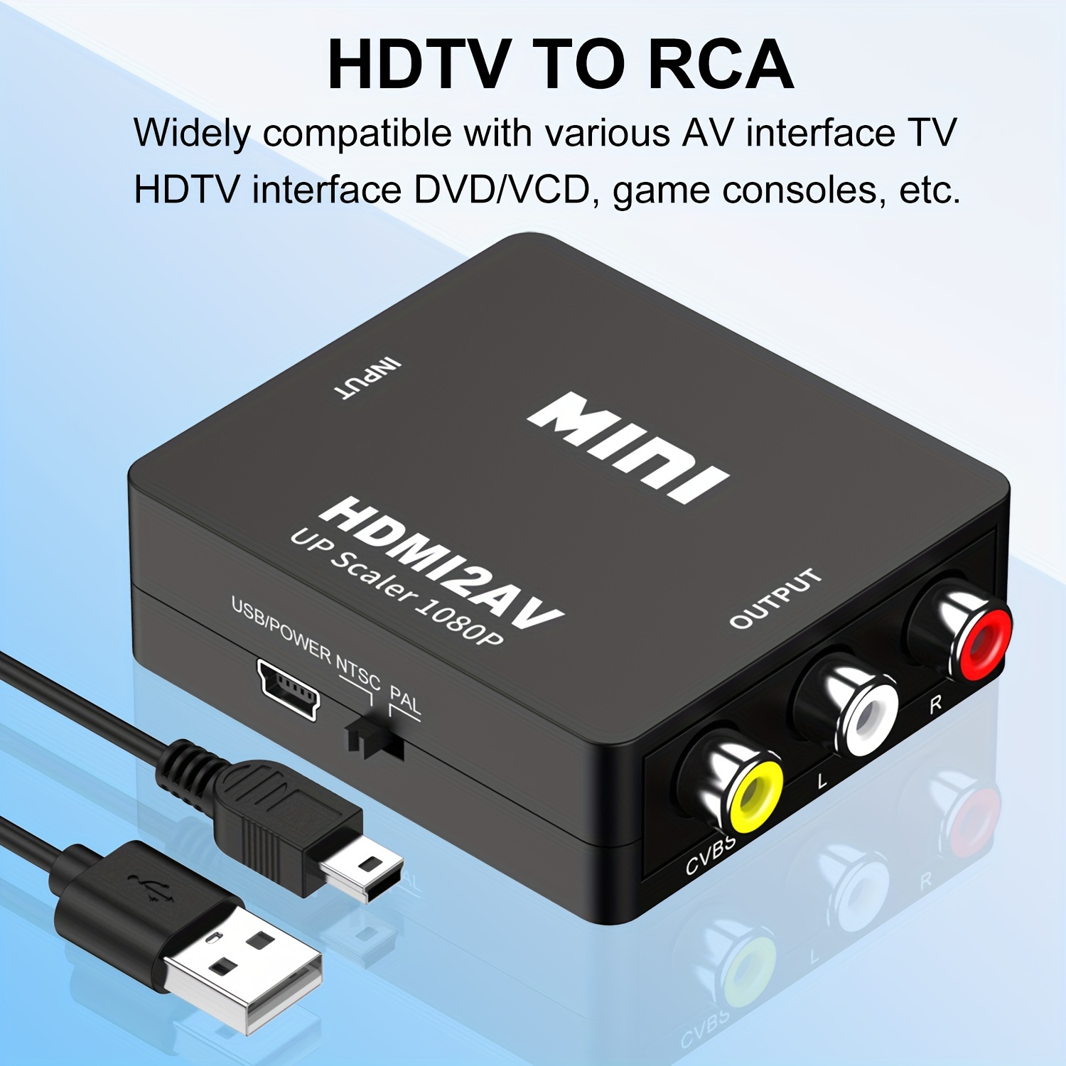 TEMU Hdtv To Av Audio And Video Converter Hdtv To Rca 3 Lotus Computer Notebook To Projector Adapter