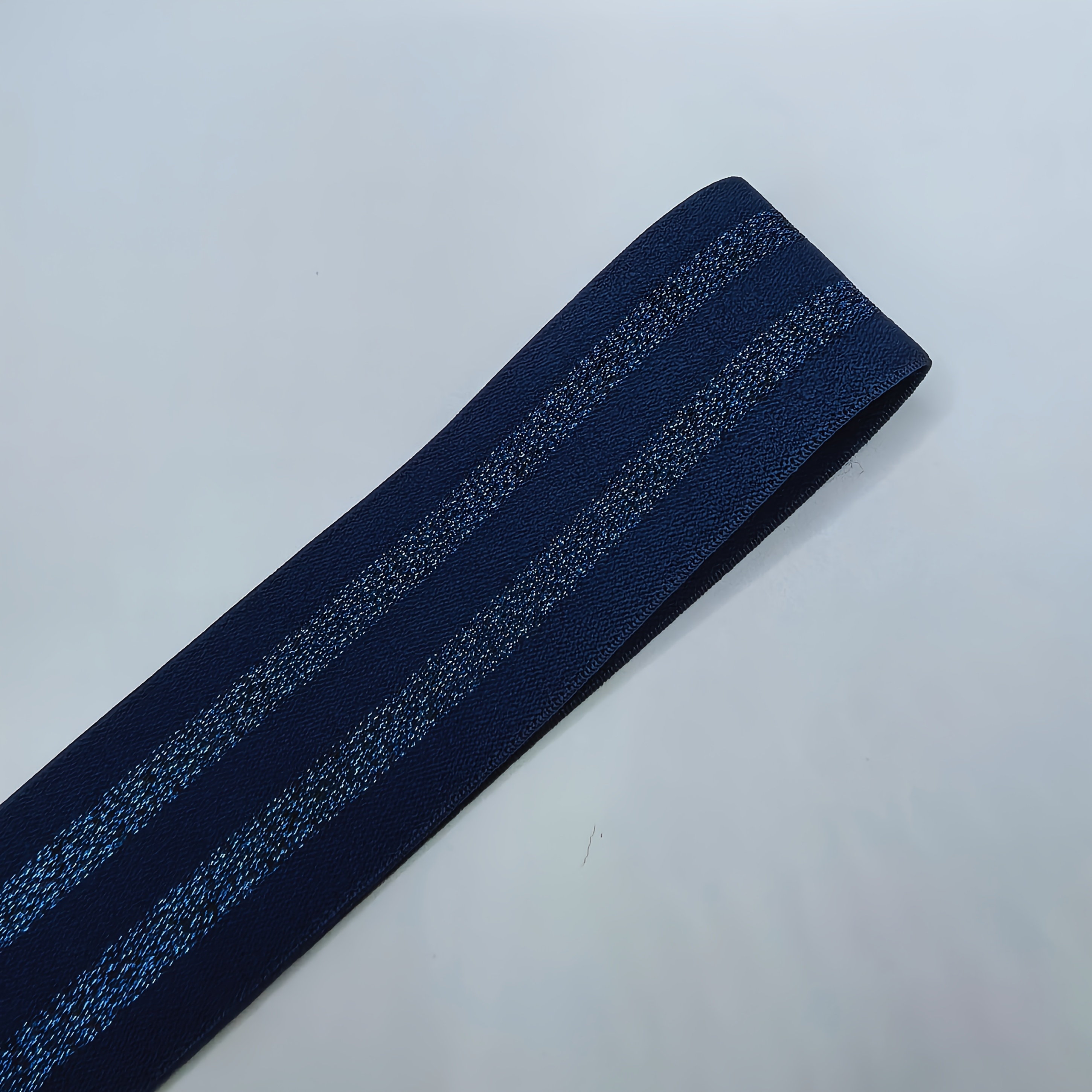 TEMU 1 Pack 3 Yards/108in Glossy Metallic High Elastic Striped Pattern Elastic Band, Durable And Retractable Flat Elastic Webbing, 40mm/suitable For