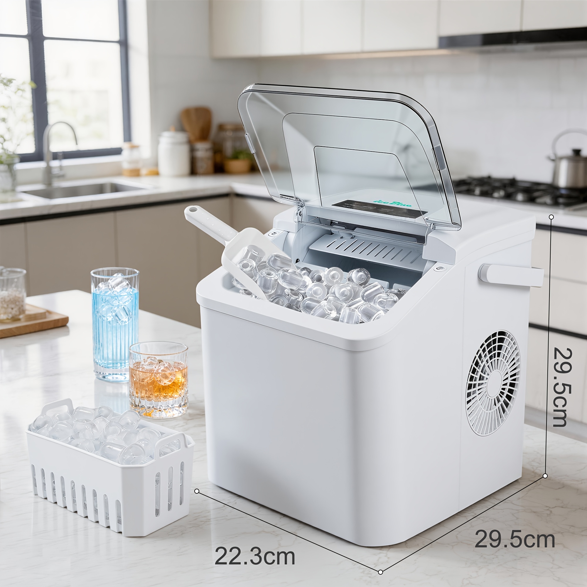 TEMU 2-crotch Ice Maker, Transparent Ice, Ice, Output, A Great Companion For A Kitchen/party/camping/rv