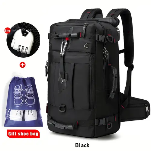 mens high backpack with separate shoe compartment laptop sleeve usb charging port airline approved for business hiking camping backpack for travel