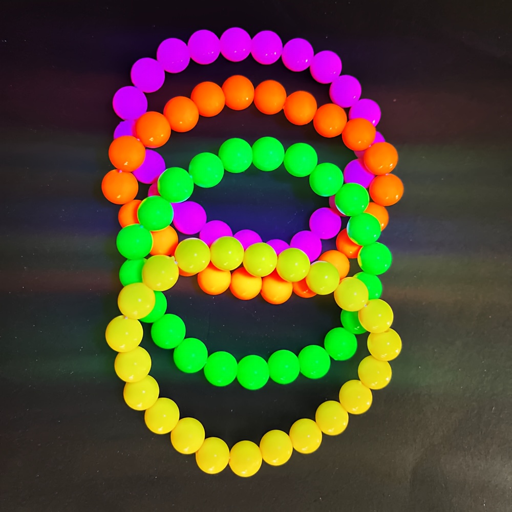 TEMU 4pcs Of Colorful -the-dark Bracelets For Bachelorette Parties, Themed For Neon, Perfect As Gifts For .