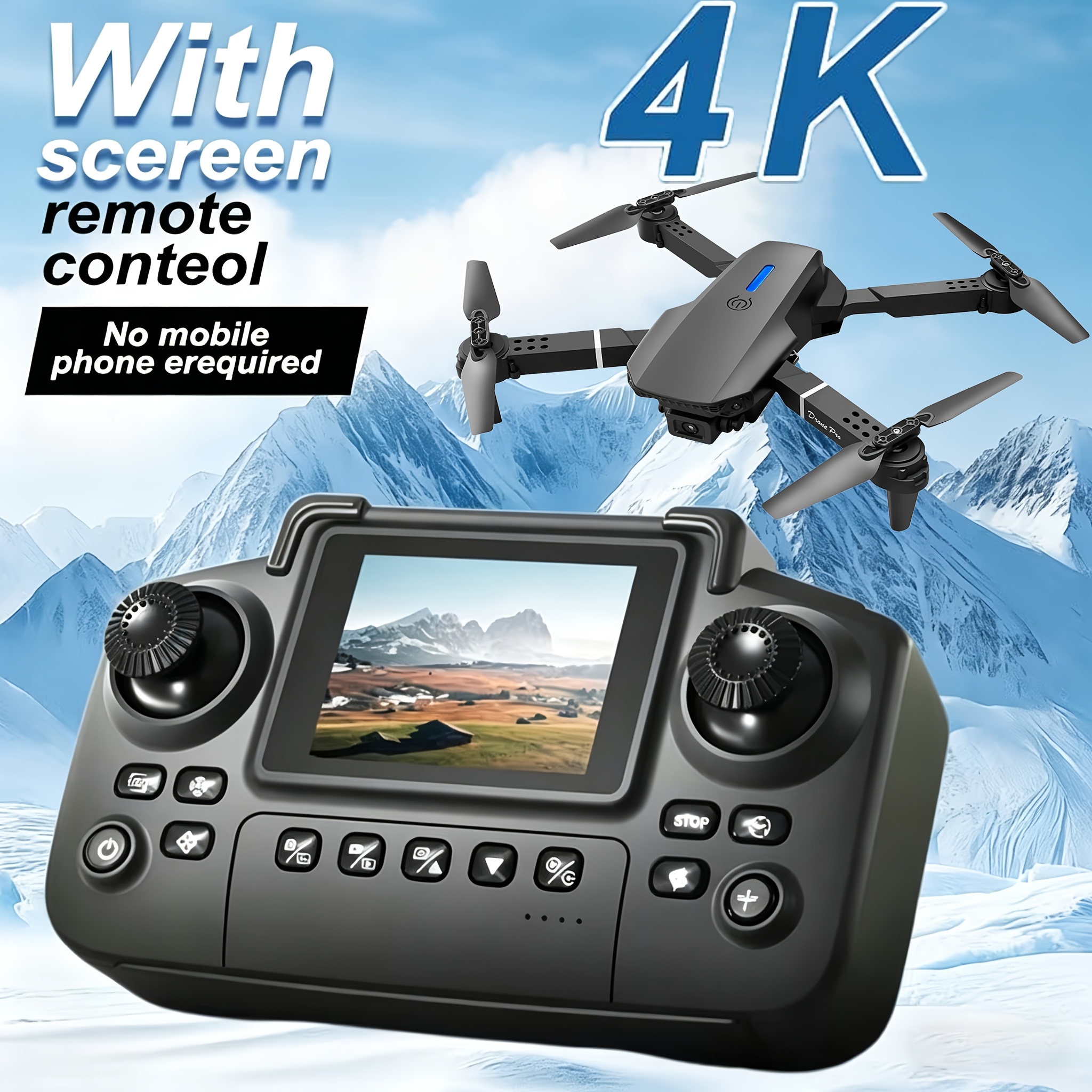2025 new professional rc   with 2 batteries   double folding rc height hold remote control holiday gift for indoor and outdoor christmas and thanksgiving day gift usb charging abs material 4k video resolution