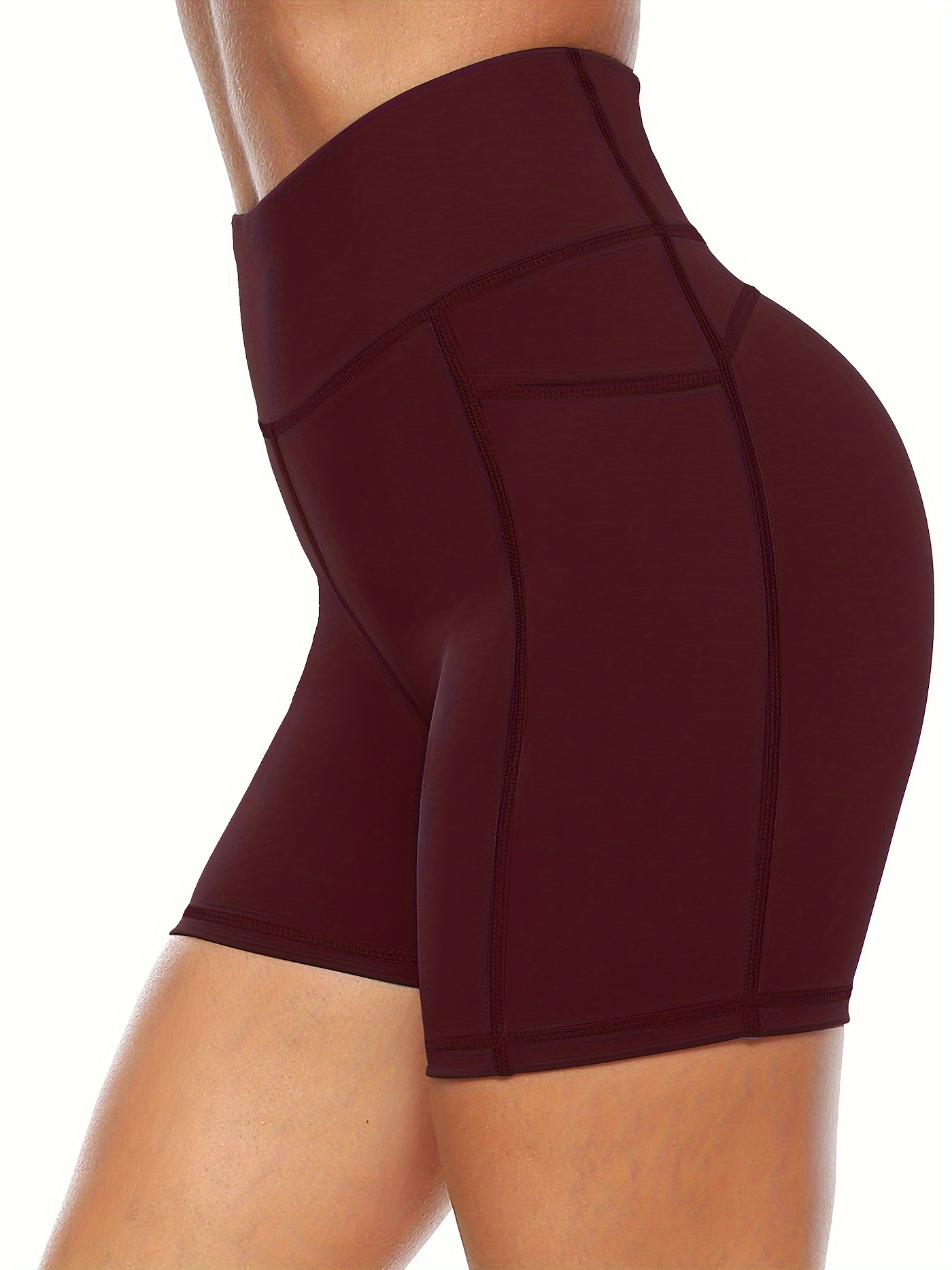 Women's High Waisted Yoga Shorts with Pockets