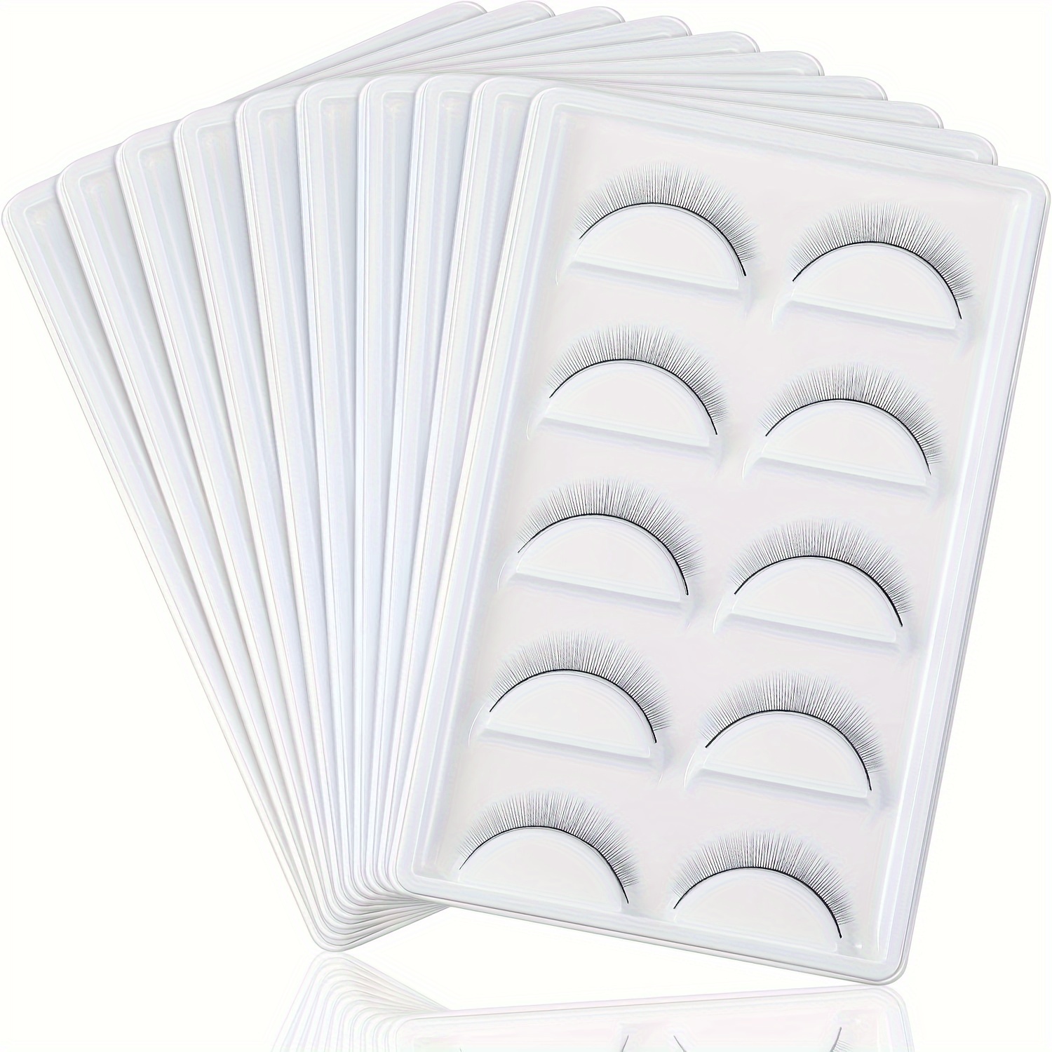 

50 Pairs Of Practice False Eyelashes For Beginners, Training Eyelashes, Self-adhesive Eyelashes (pack Of 10)