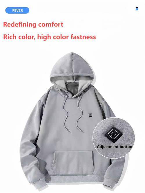 7 electric heated hoodie usb rechargeable smart electric heating with kangaroo pocket temperature control warm top warm sweatshirt heated jacket unisex suitable for outdoor workers casual couples hoodie