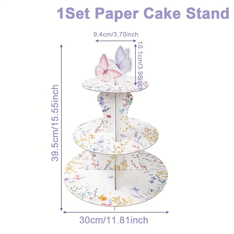 TEMU Set scolastico da 1, per torta con e (non a contatto con alimenti), Centrotavola, per torta con design a , Espositore a 3 livelli per cupcake,