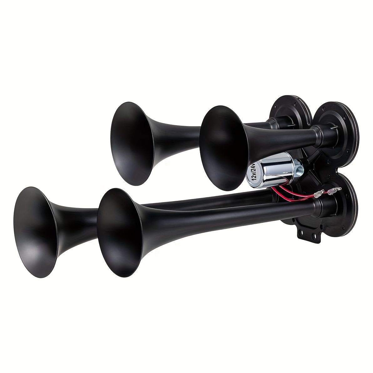 TEMU Allrey Truck Air Horn 4 Trumpet Horns Train Horn Kit For Truck Super Loud Air Horns Suitable For Pickup Motorhome Suv Truck Train Boat