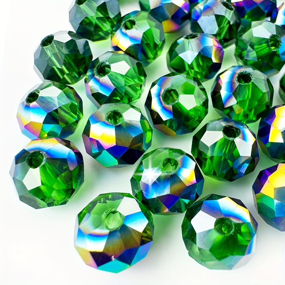 4/6/8mm Grass Green Colored Glass Beads Sparkling Multi- Bead Strands With Holes Loose Beads Spacer Pads Beads For Jewelry Making Handmade Necklace Earrings Jewelry Additions Craft Supplies