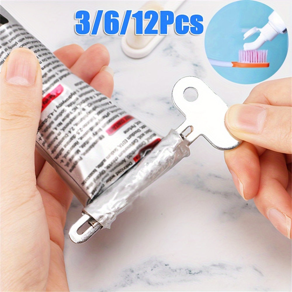 

3/6/12pcs Toothpaste Squeezer Tube Press Tube Squeezer Stainless Steel Tube Extractor Toothpaste Dispenser Hand Cream Tube For Key-save Money And Waste