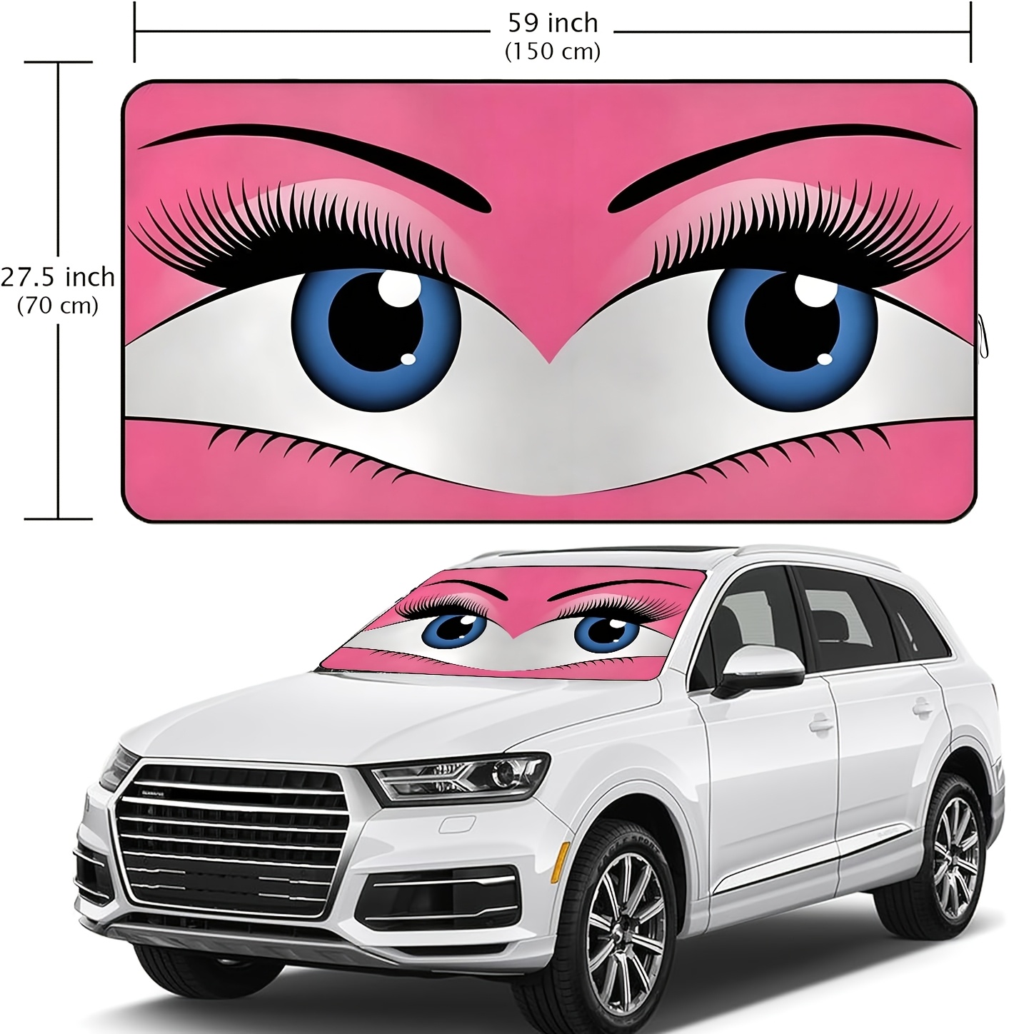 TEMU Uv Protection & Cooling Foldable Front Windshield Visor/shade - Upf Shield Cover, For Summer Driving, -up Car Accessory ( Fit For Most Vehicles)