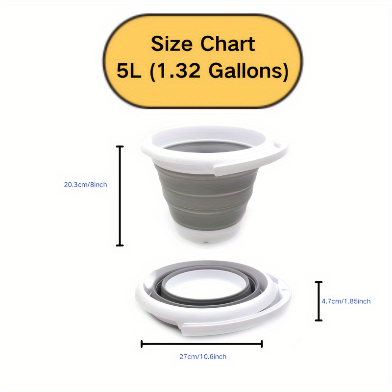Sammart Collapsible Plastic Cleaning Bucket (1.32 Gallon) - Temu