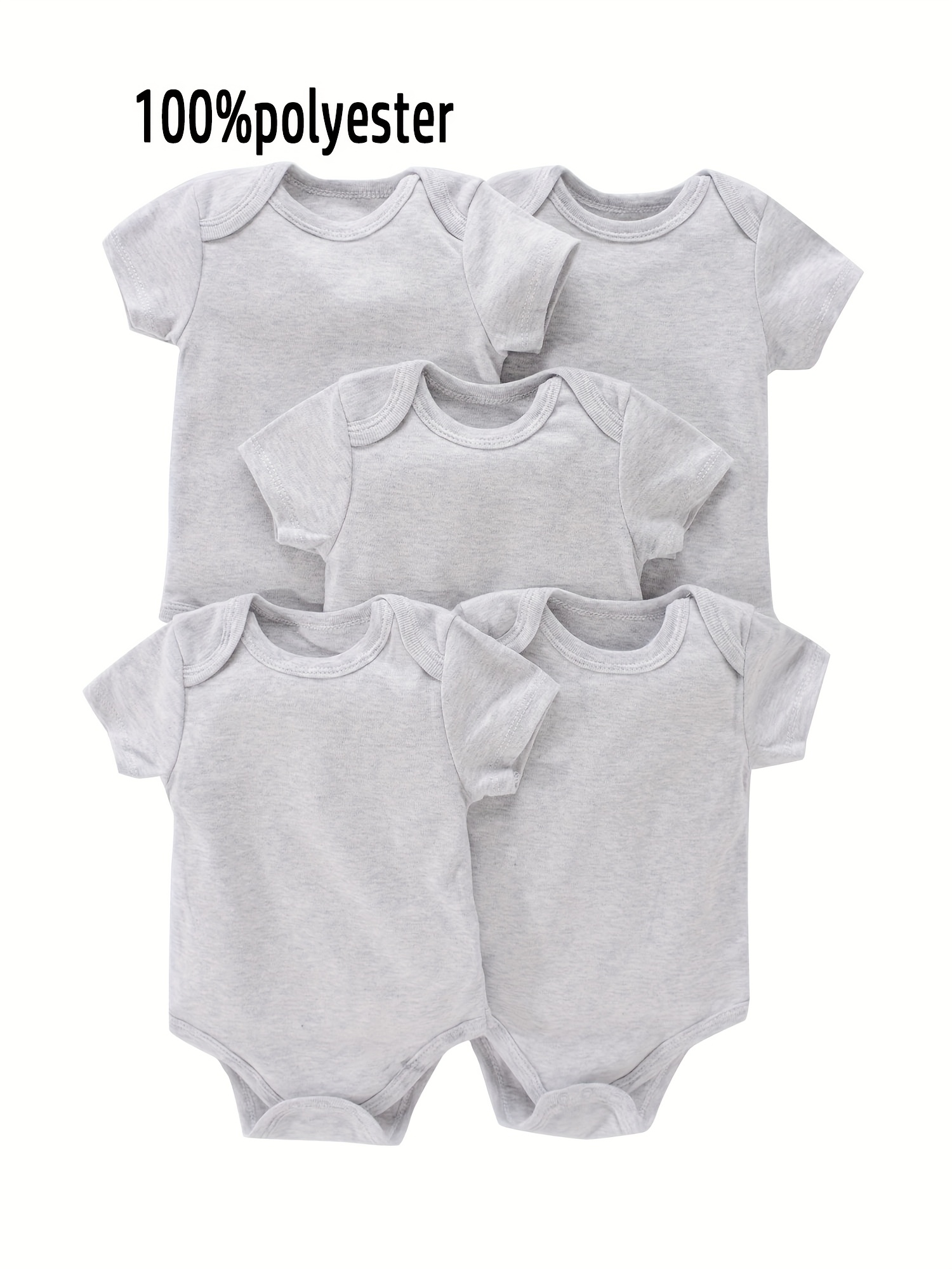 5pcs Baby Girl Bodysuits Soft Short Sleeve, Polyester Rompers for  Newborns and Infants, Machine Washable