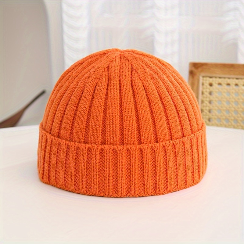 Stretch Beanie - -washable, Fashionable Solid Color Skull Cap For Autumn & Winter