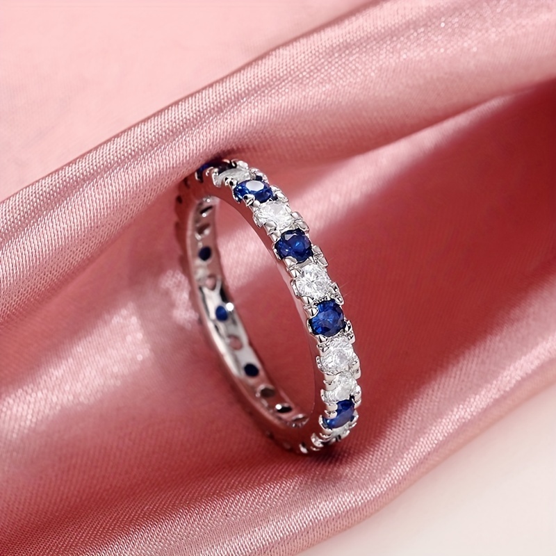 Elegant Synthetic Sapphire Zirconia Ring for Various Occasions