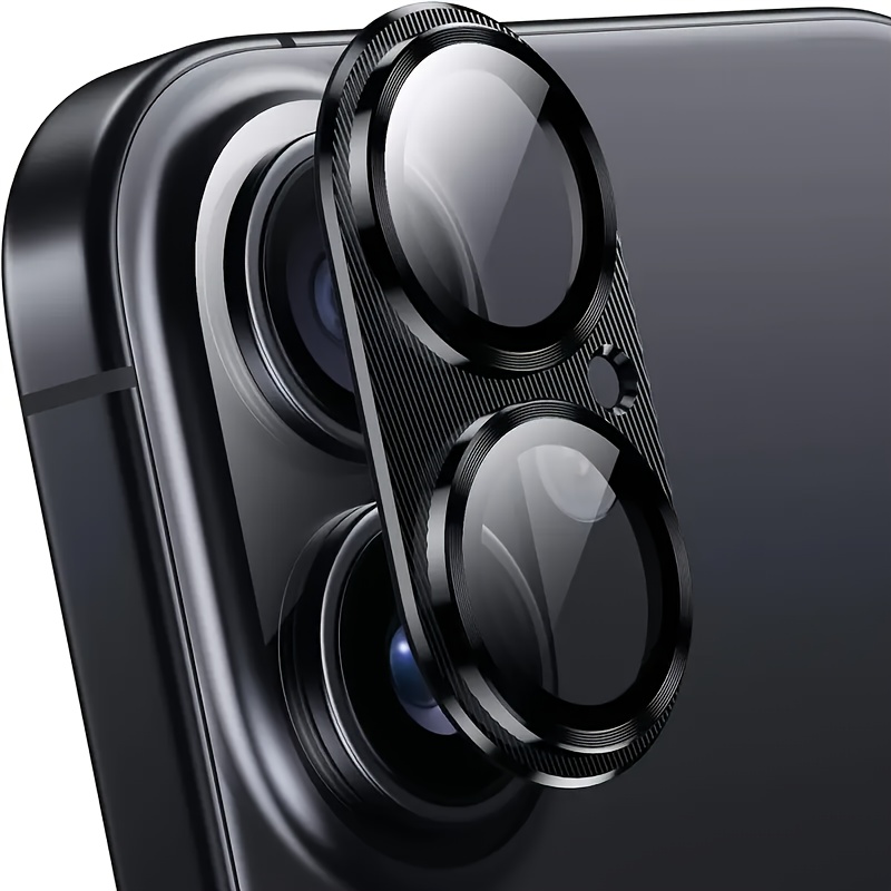 1pc Aluminum Alloy Armor 2-in-1 Camera Lens Protector, Compatible With Mobile Phone , Anti-reflection , Strong , No Flash , Suitable For For Iphone 16/16 Plus