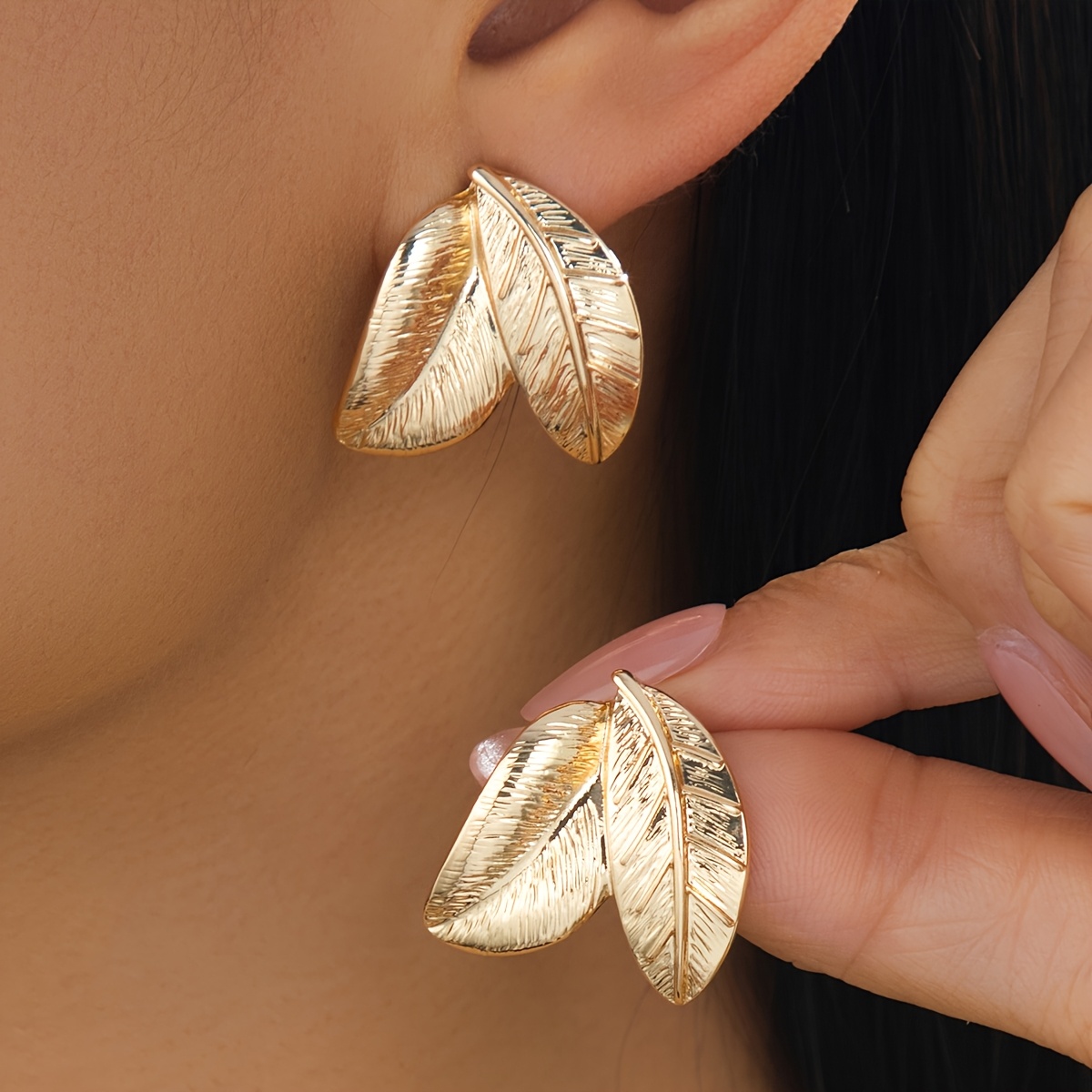 TEMU Une paire de boucles d'oreilles tendance pour femme, tempérament élégant, style plage pour les vacances d'été, texture de luxe léger, boucles