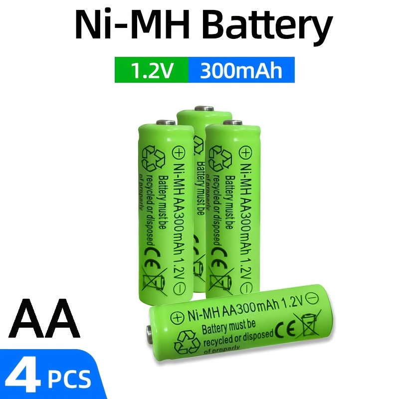 TEMU 12/8/4pcs Ni-.2v Aa&aa Rechargeable Battery With 300mah Long-, Suitable For Remote Controls, Mice, Toys, Cameras, Clocks, Outdoor Solar Lights,