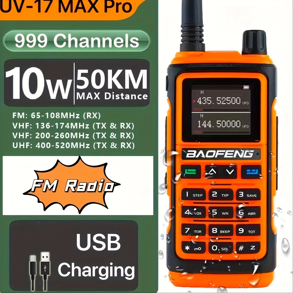 Baofeng UV-25 10W Tri Band Walkie Talkie Wireless Copy Frequency FM  Transceiver
