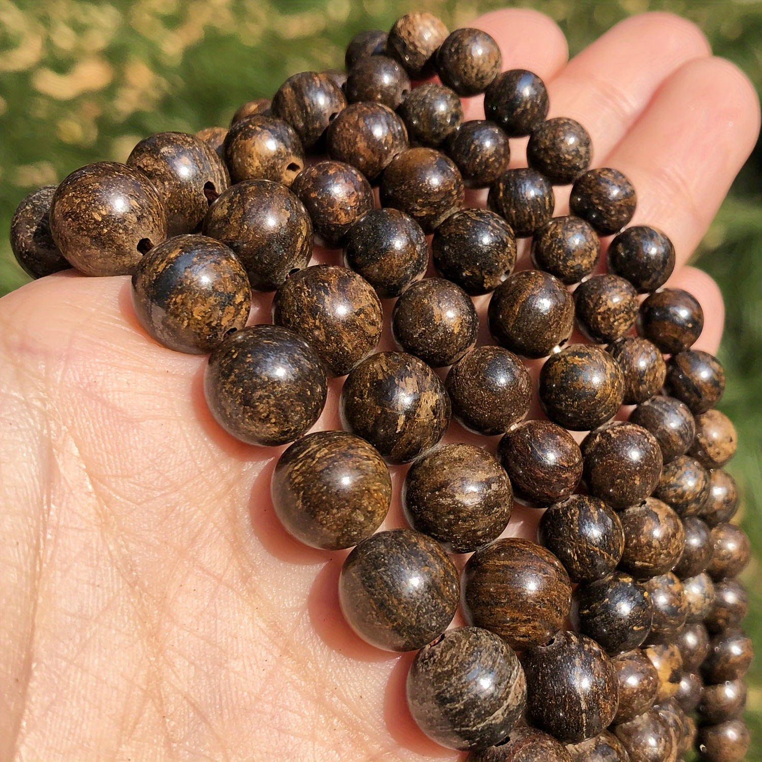 TEMU Stone Round Loose Beads Making Supplies For Bracelets And Necklaces, Craft Beading Accessory For Men And Women