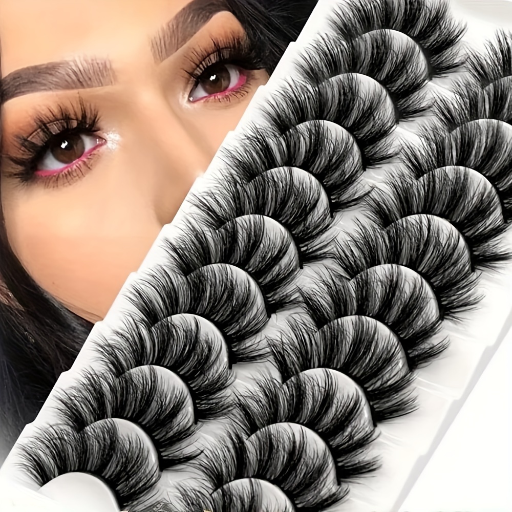 

10 Eyelashes - Fluffy, 20mm Strip, 8d Volume & Curly - Hypoallergenic