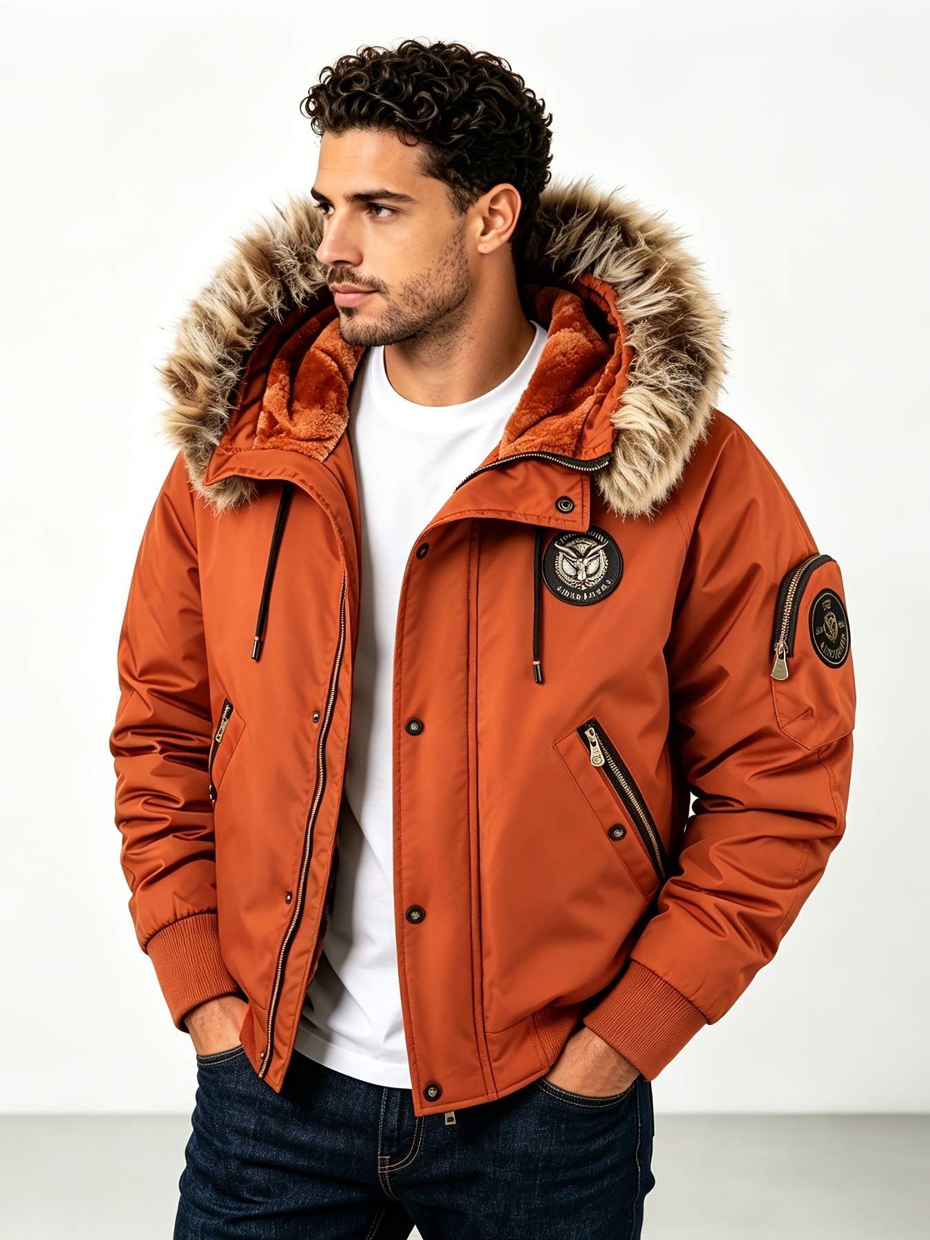 Men's Warm Lined Jacket for Autumn/Winter, Comfortable Casual Outerwear