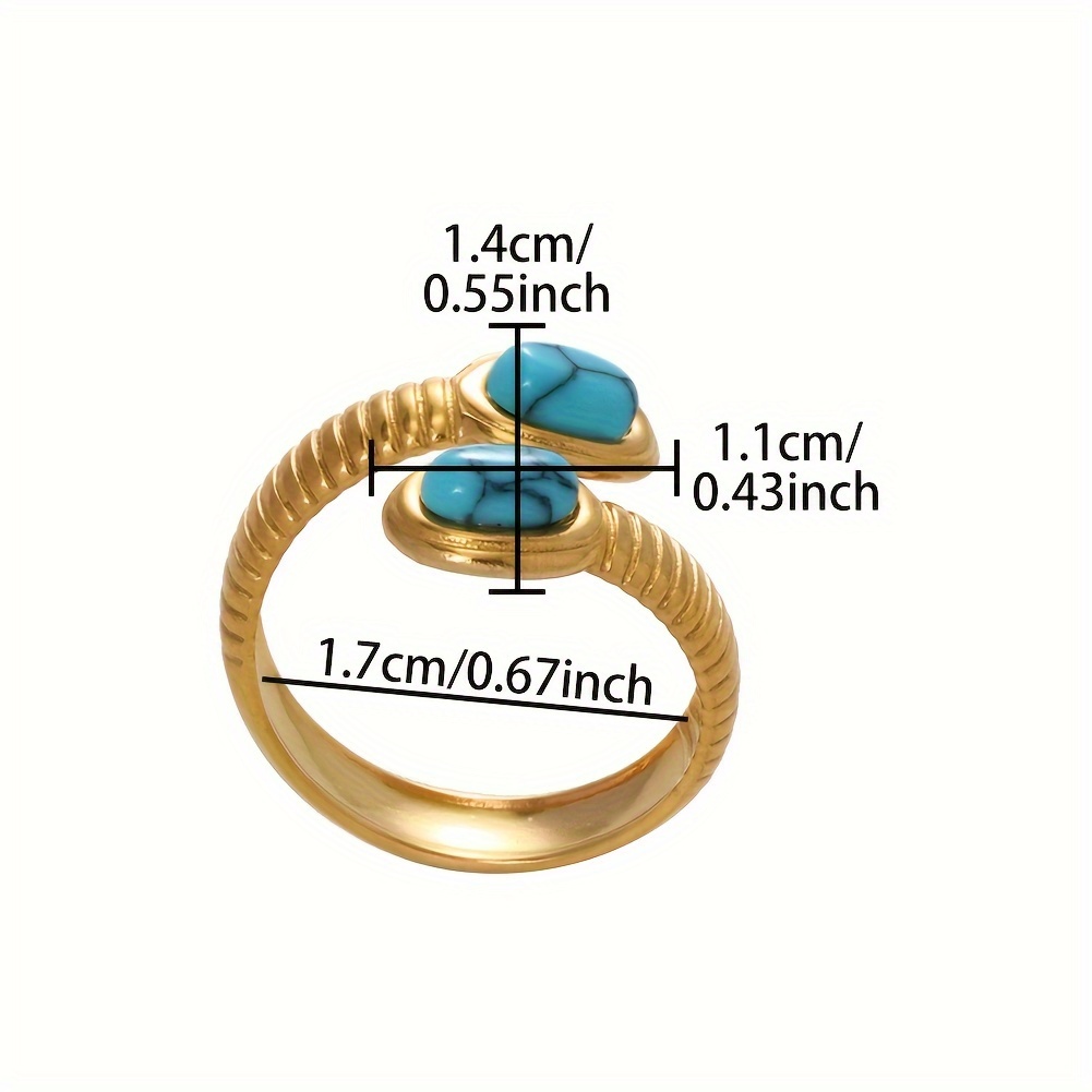 1 טבעת נירוסטה אלגנטית עם נגיעות בו שיקיז - עיצוב רצועה מעוות מושלם לחופשה וללבוש יומיומי - תכשיטי אופנה איכותיים לנשים, תכשיטי מתנה אופנתיים | סגנון בוהמי | נגיעות אקזוטיות