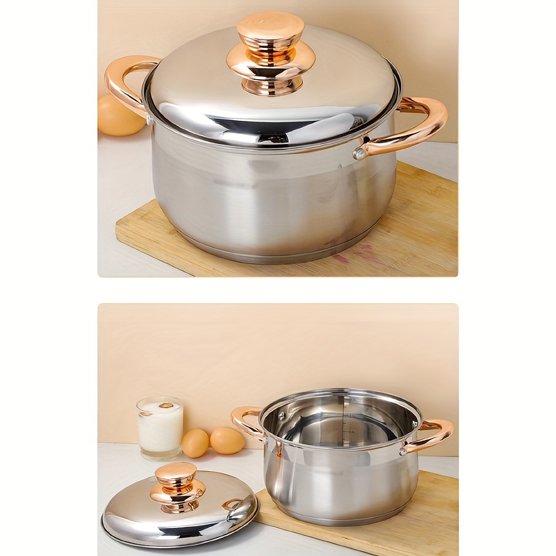 premium thick stainless steel soup pot with dual handles 5 layer bottom   compatible with induction cookers       desserts details 5