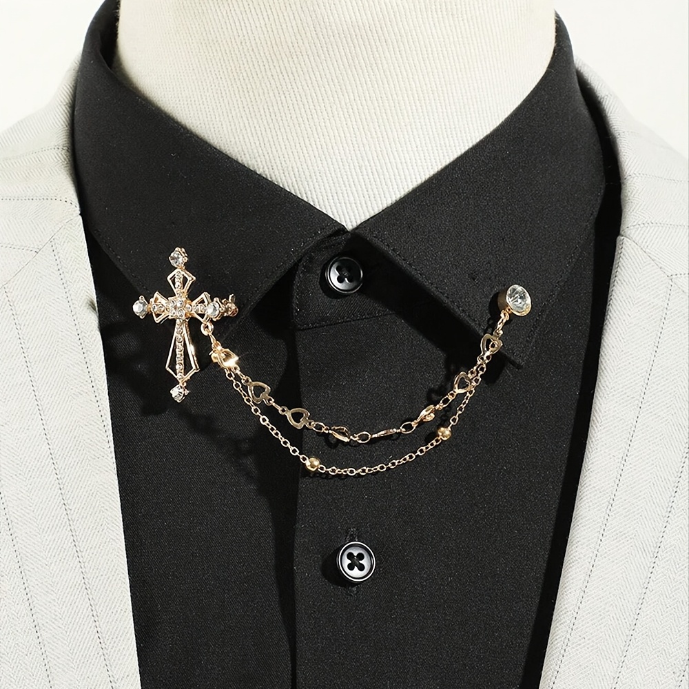 1pc elegant mens cross pendant tie pin alloy Temu Germany