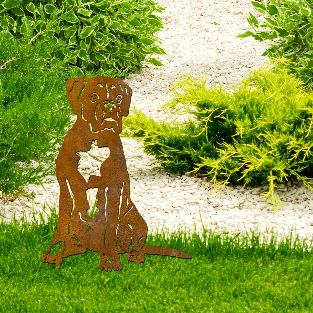 2d flat [2d flat] . rostiger boxer hunde garten - Temu Germany