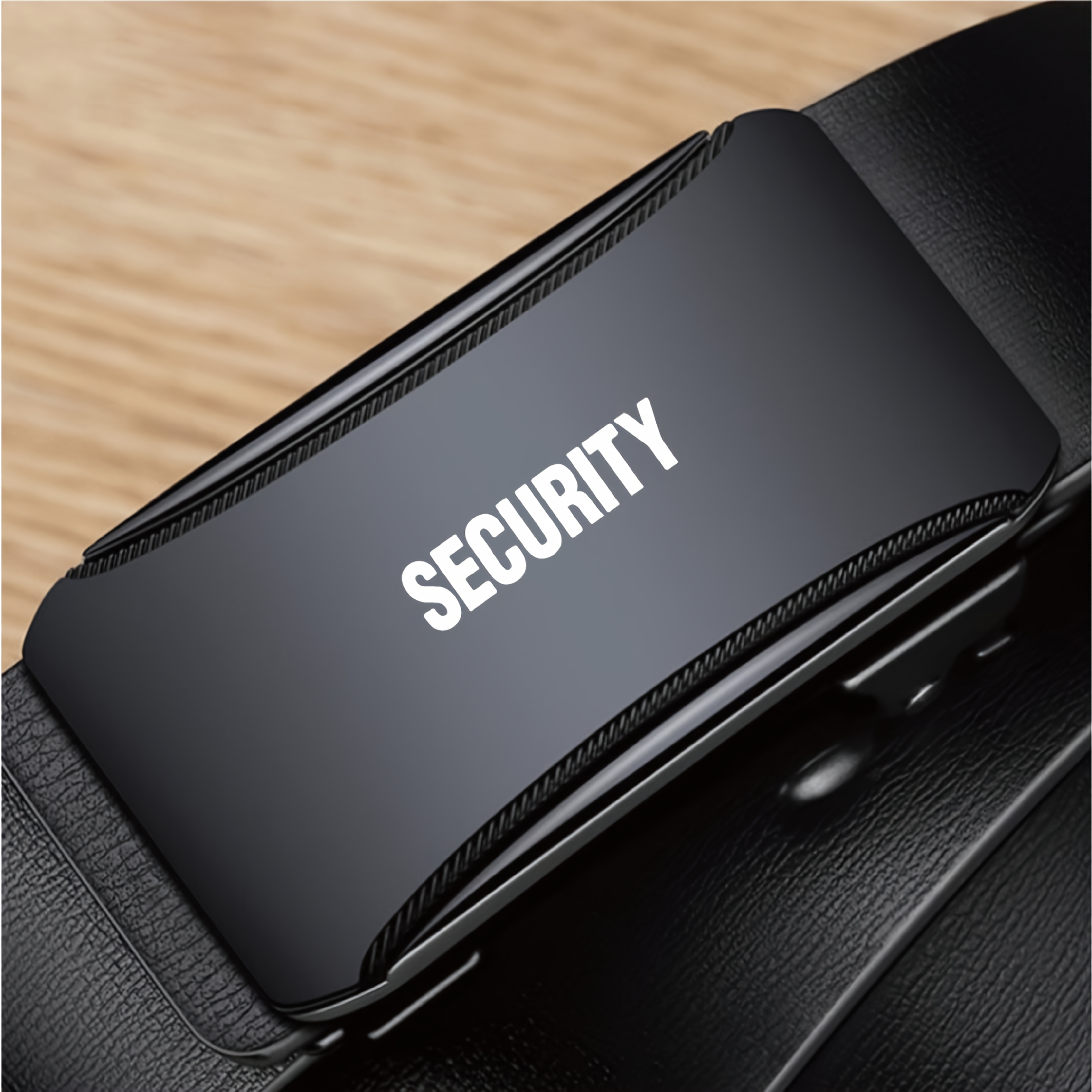 TEMU Men's Security Belt With Security Text - Automatic Closure, Professional & Everyday Belt For Formal/ Casual Outfits - Durable Waist Cinch - Belt