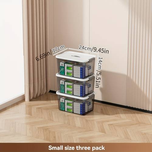 5 sizes 3pcs set of stackable storage boxes with lids and handles multi size durable storage boxes suitable for christmas decorations wardrobes bedrooms car trunks transparent storage containers bathroom organization
