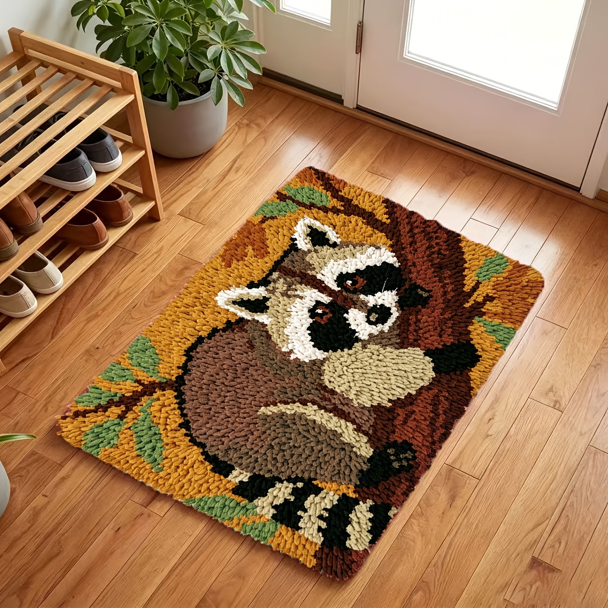 Lock Hook Kit with Cute Raccoon, DIY Tapestry Craft Set