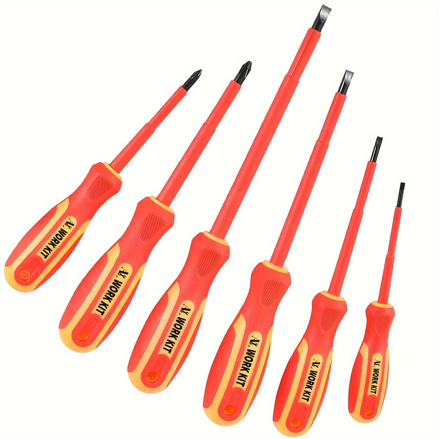magnetic screwdriver set of 6 2 phillips and 4 slotted heads professional non   screwdriver set with magnetic screwdriver bits and wall mount great gift Product details 0