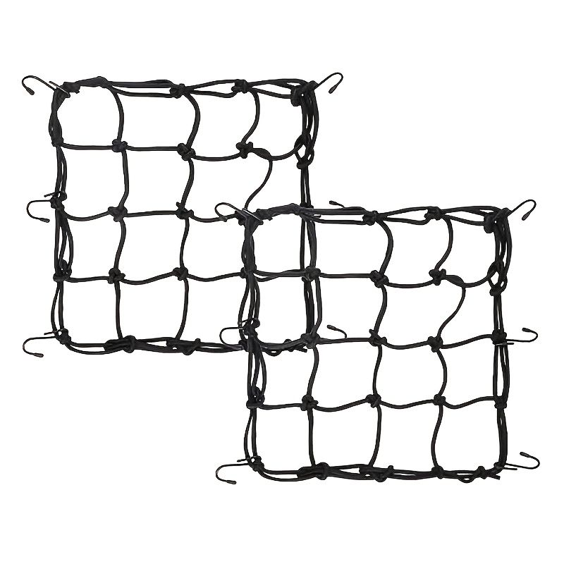 TEMU 2 Pack Bungee Cargo Net Motorcycle, Made Of Heavy Duty Bungee Net, Luggage Thicken Netting With3 X3 Small Mesh&6 Adjustable Metal Hooks For